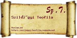 Szilágyi Teofila névjegykártya