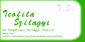 teofila szilagyi business card